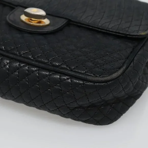 Authentic BALLY Chain Shoulder Bag Leather Black Gold - Picture 16 of 16